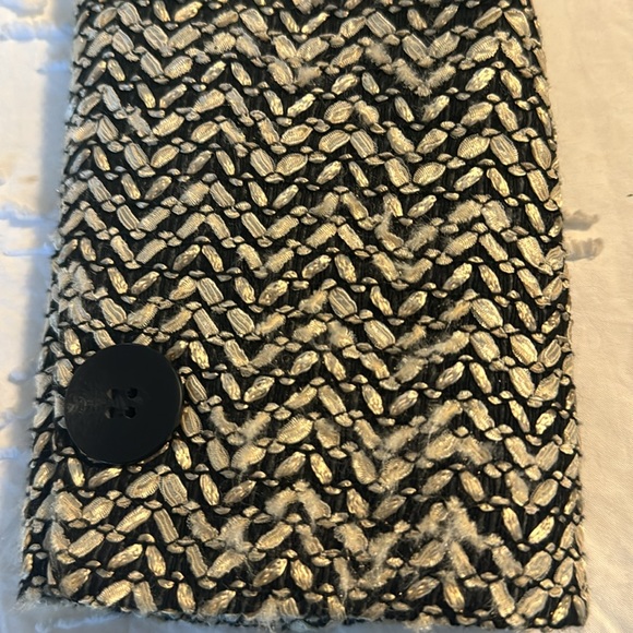 EUC Talbots Petite Women's 10 Nylon Acrylic Gold Black Button Down Blazer - Picture 8 of 8